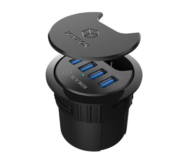 ICY BOX HUB USB 3.0 - 4x USB (audio, montaż do biurka) - 622645 - zdjęcie 2